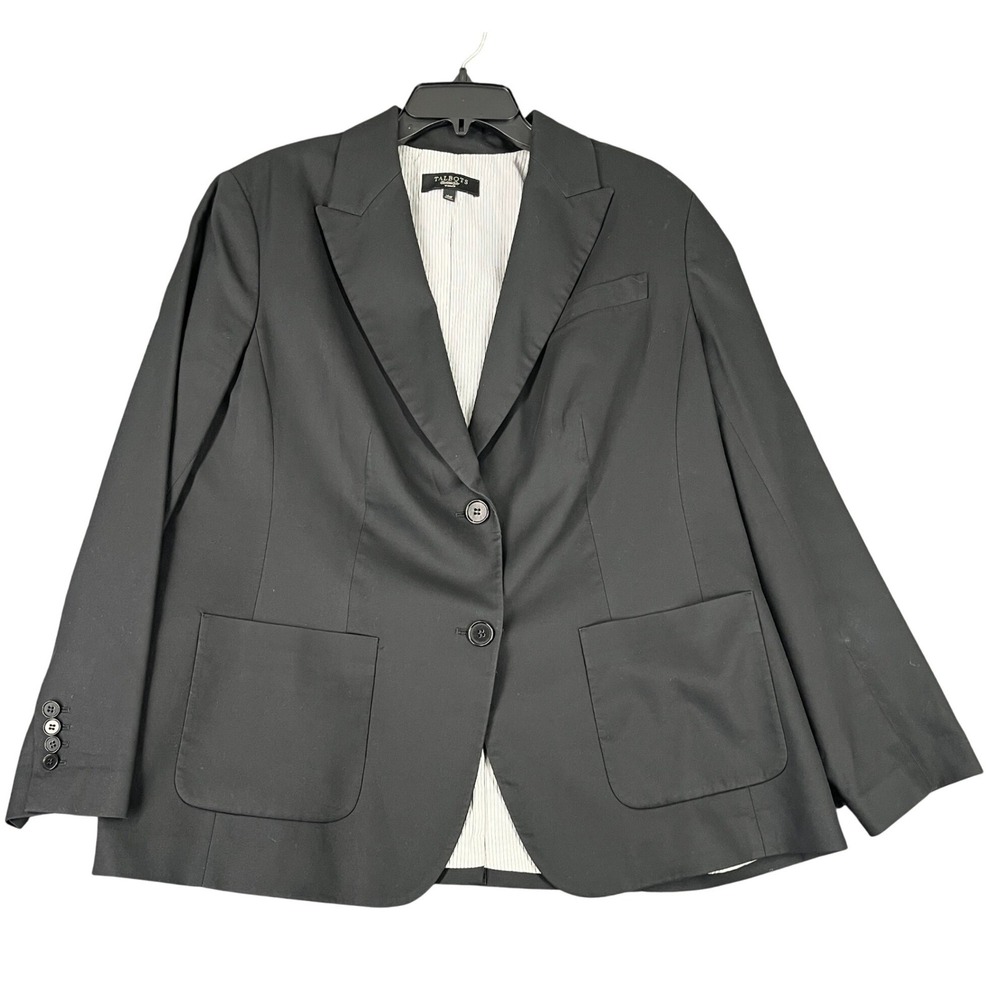 Talbots Cotton Two Button Blazers Professional Outerwear 16W Womens